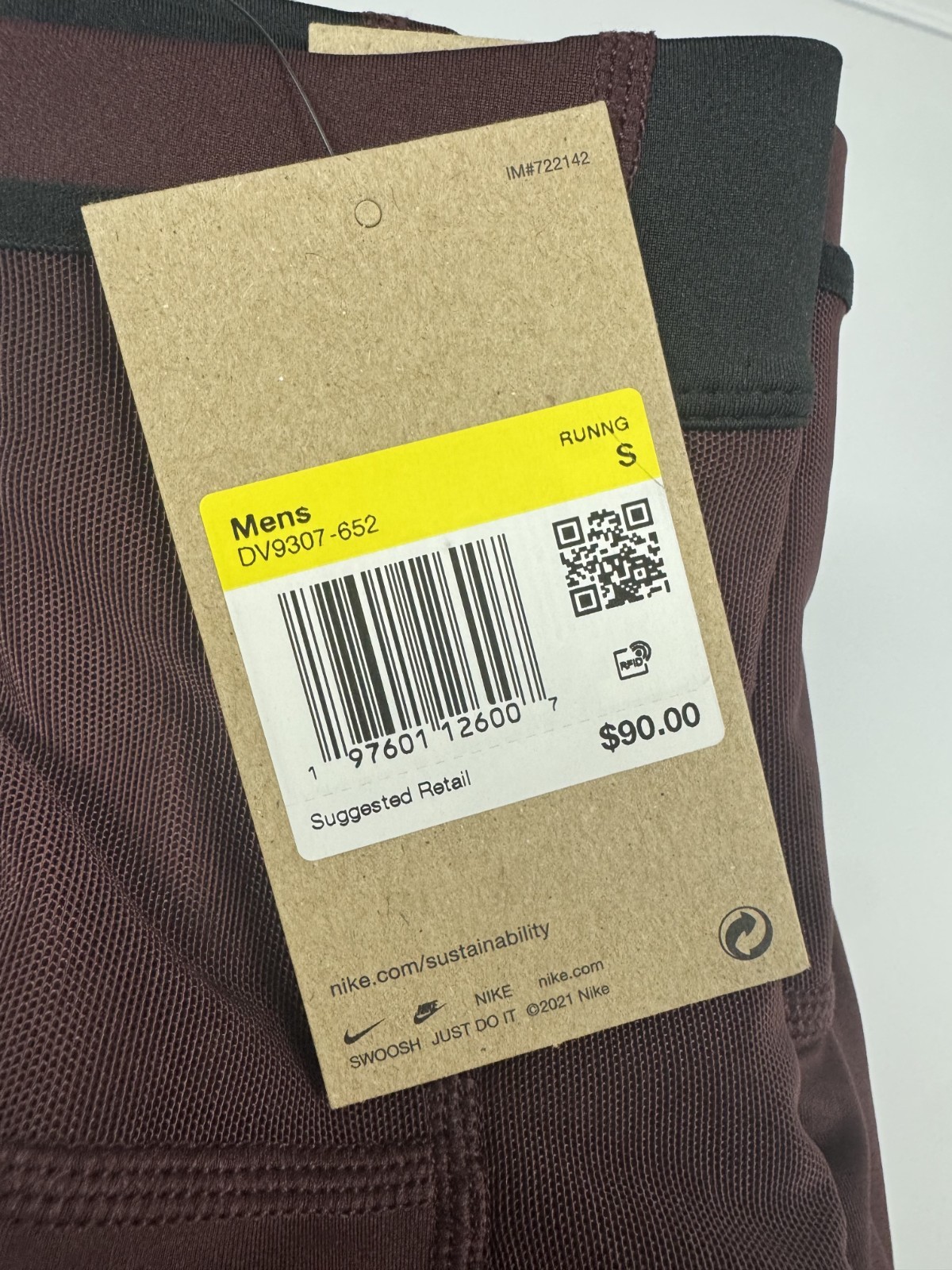 $90 Nike Men’s Small Trail Lava Loops 1/2 Running Tights Burgundy DV9307-652