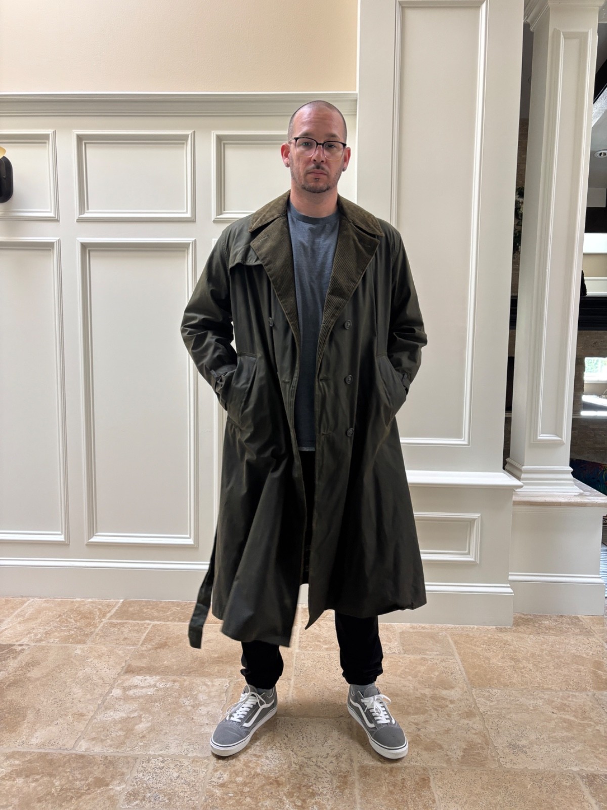 Limited Edition Vintage ’94 A600 Sage Barbour Trench Coat C42/107cm