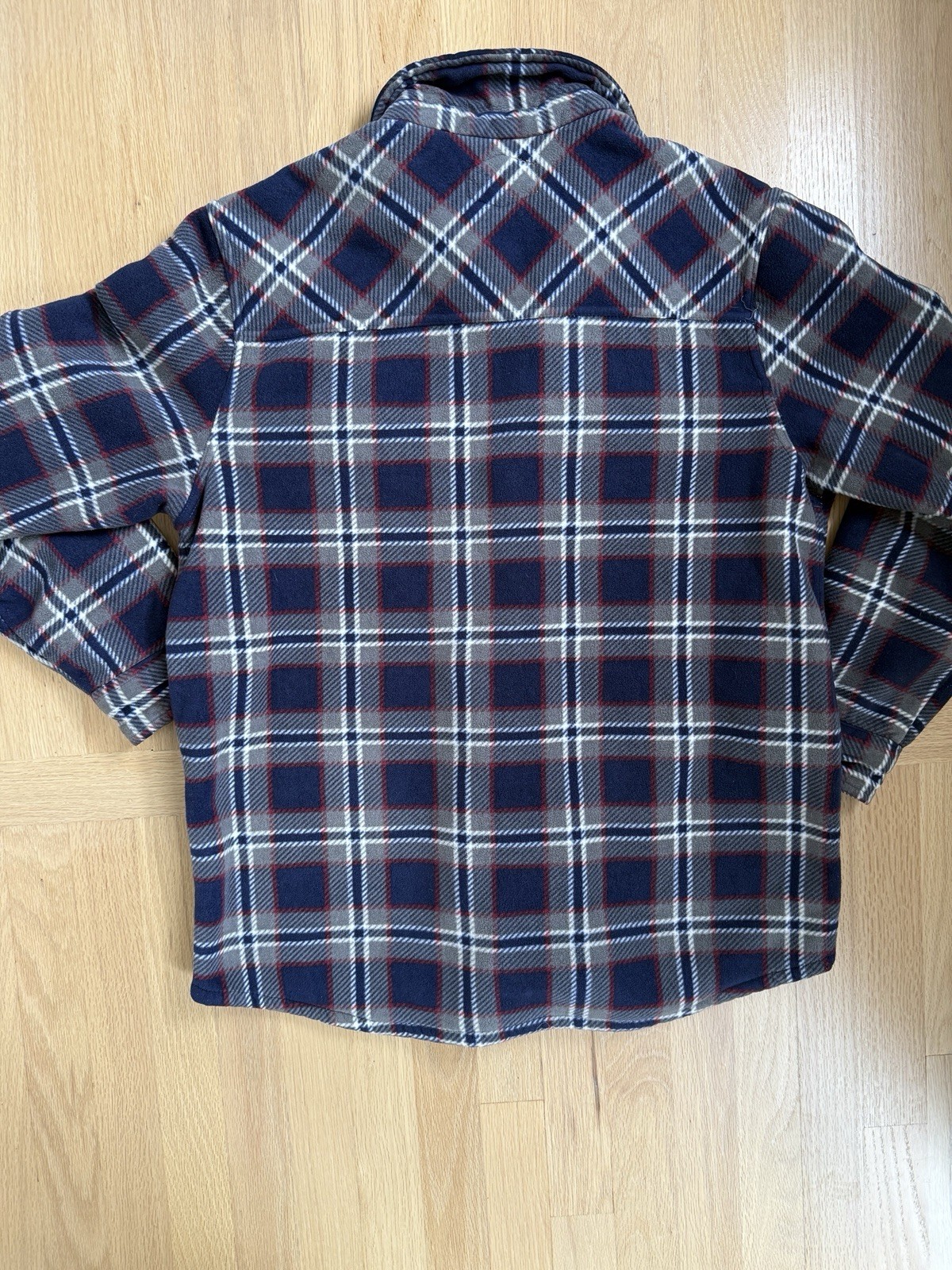 Freedom Foundry Men’s Button Down Shacket Plaid Fleece Flannel Sherpa Lined Sz L