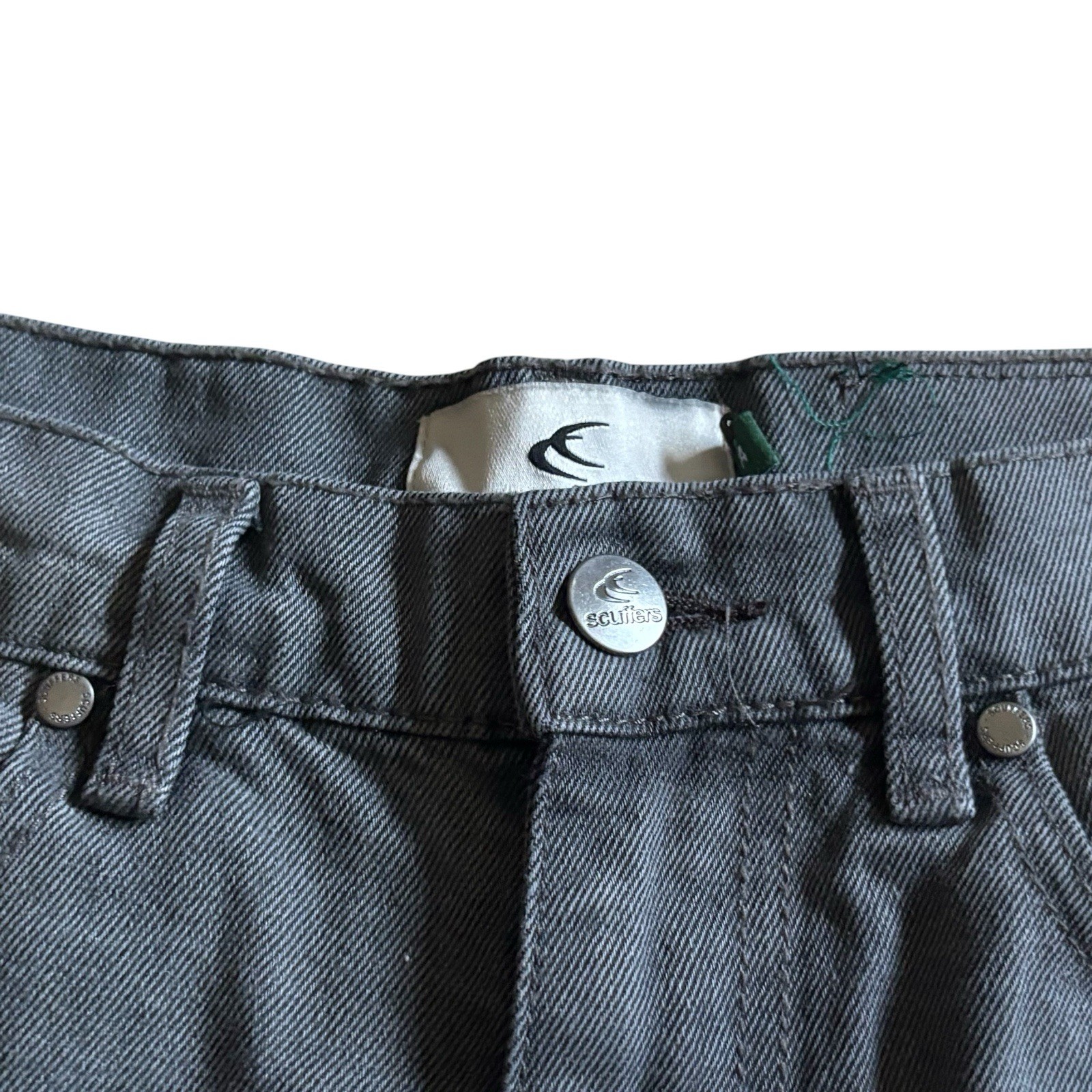 Scuffers Jumbo 100% Cotton Baggy Wide-Leg Jeans Unisex Size 34 In Grey