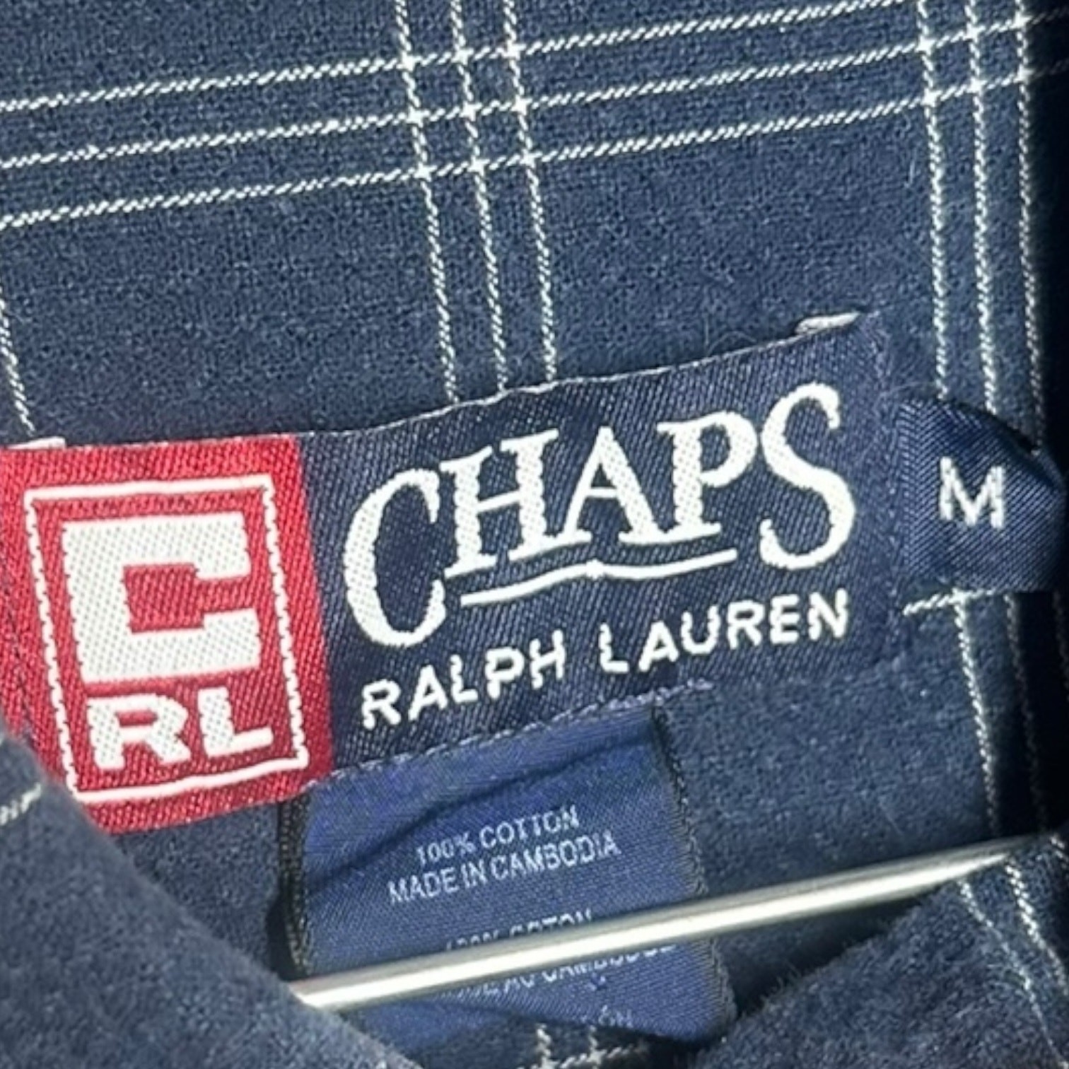 Chaps Ralph Lauren Men’s Blue Plaid Short Sleeve Button Up Shirt M Classic