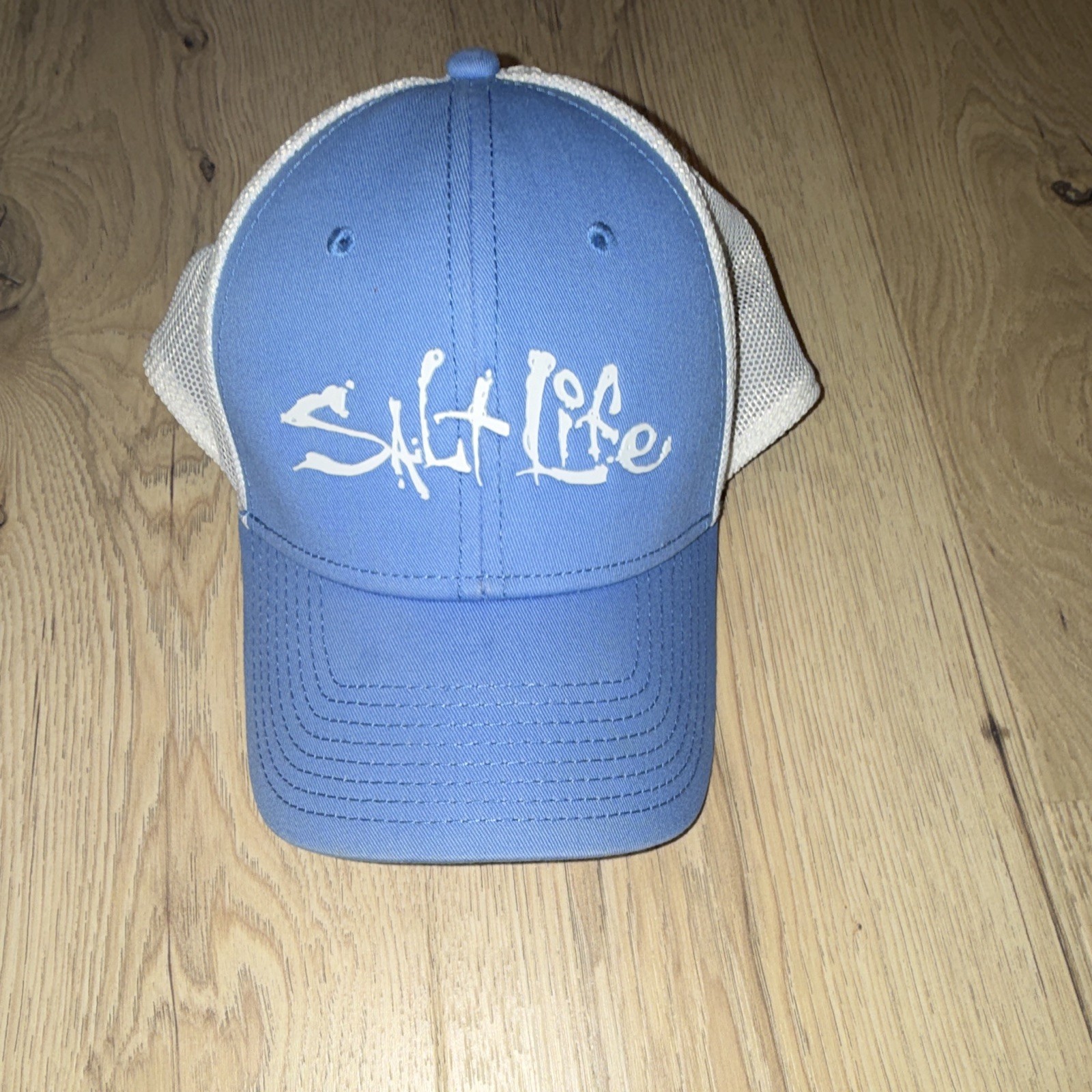 Salt Life Blue/White Trucker Hat Mesh Back Breathable Stretch One Size Men