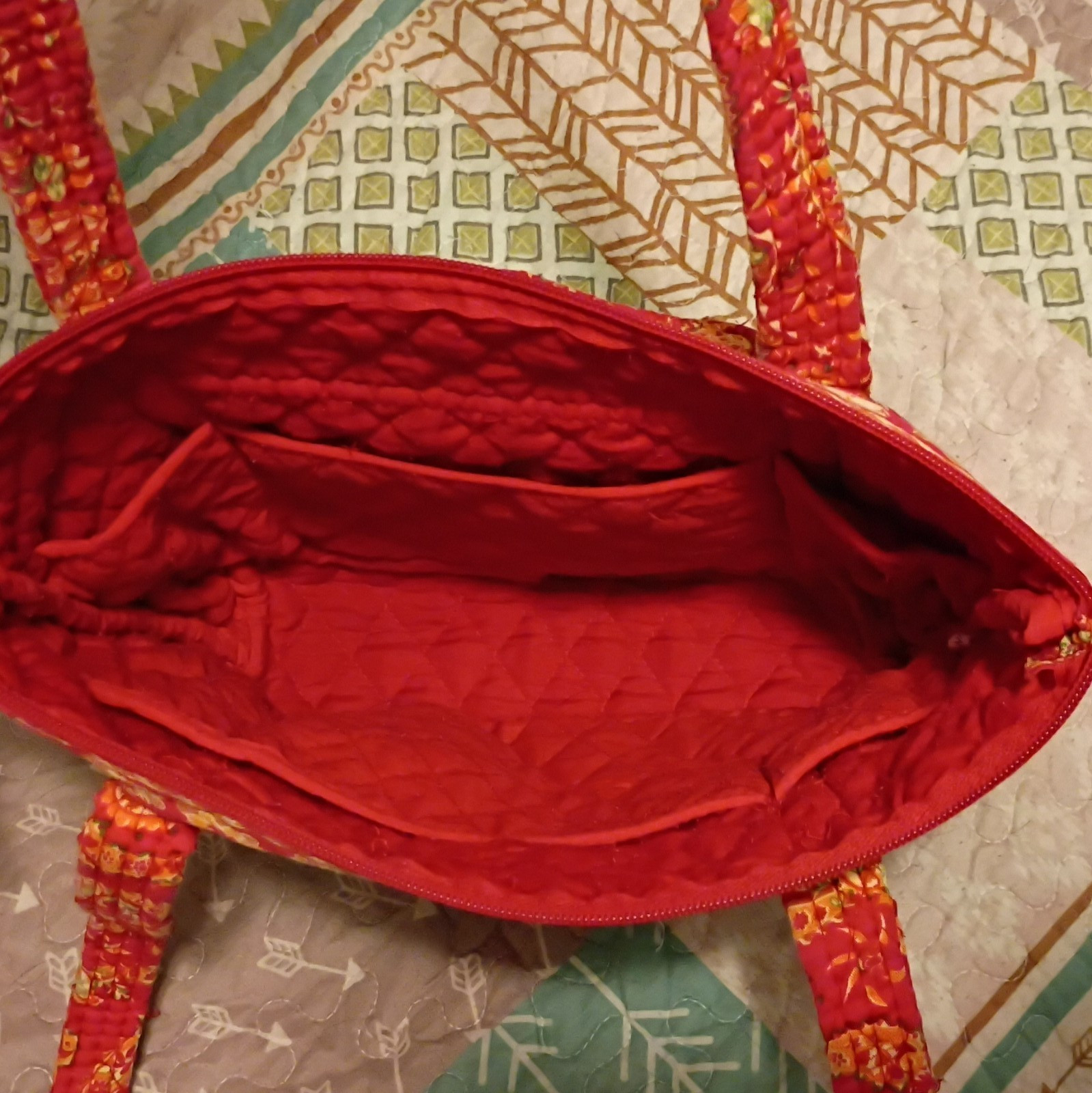 Vera Bradley Medium Traveler Red Paisley Flower Design