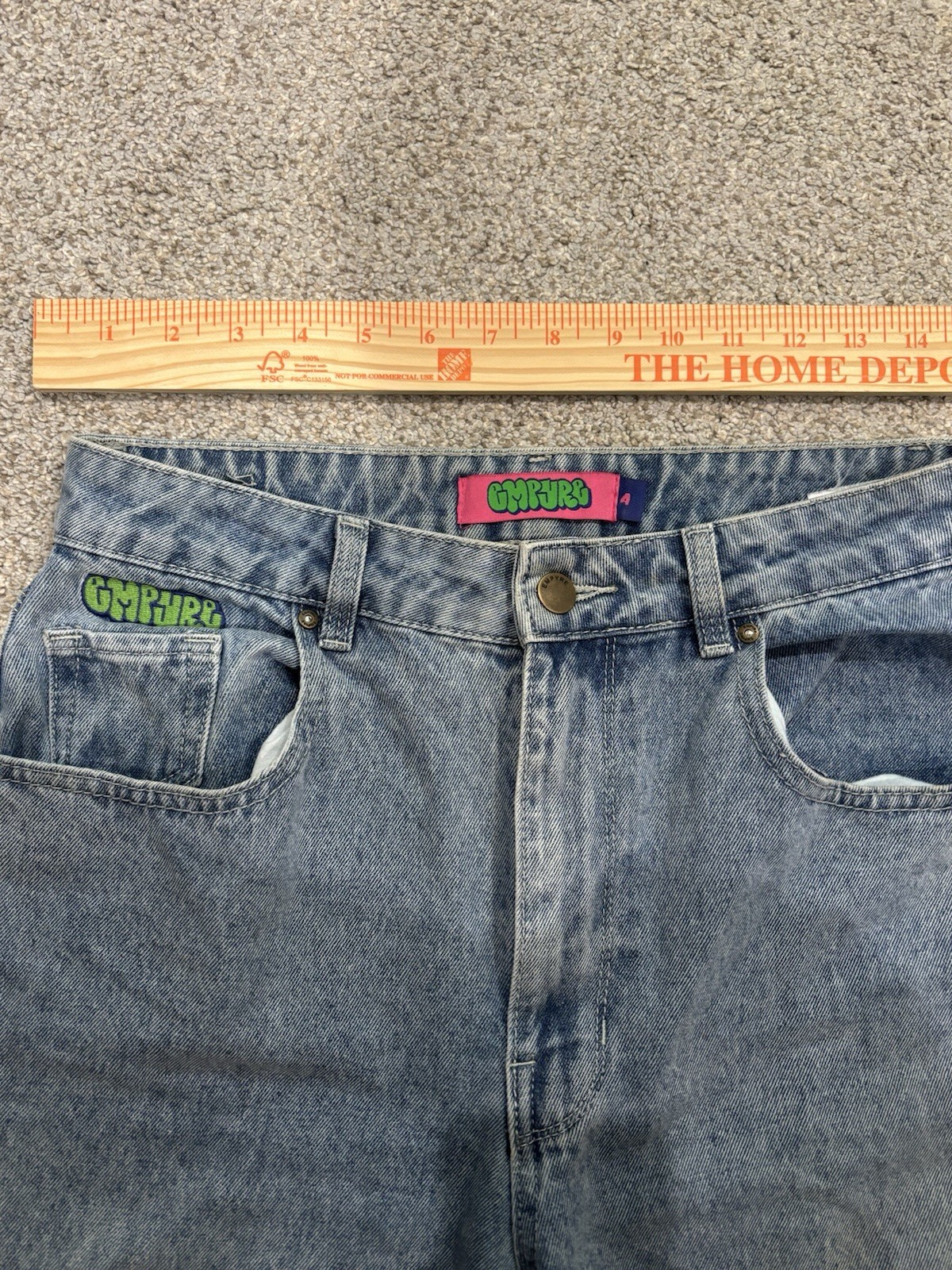 Empyre Y2K Baggy Skater Jeans Size 4 32” blue denim skater pants