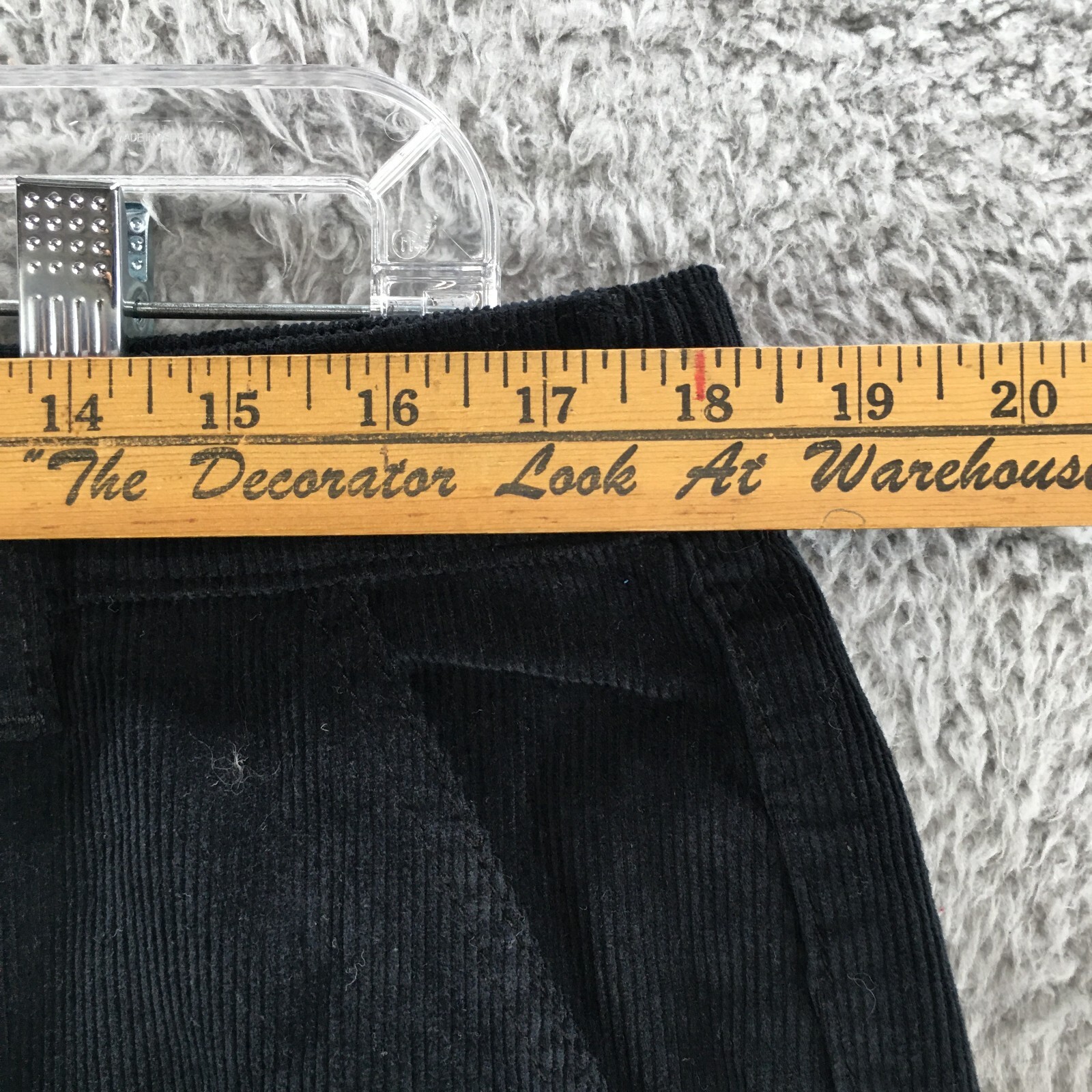 Man BoohooMan Corduroy Carpenter Pants Mens 36 Black Slash Pockets Mid Rise