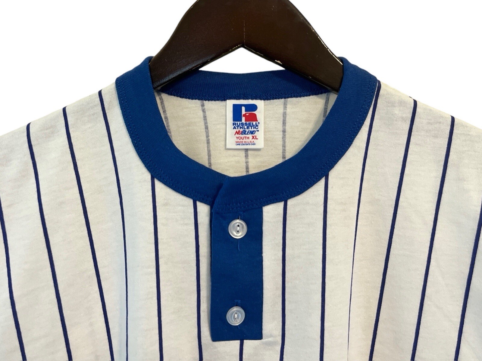 vintage russell athletic henley t-shirt youth size XL NOS NWOT 90s made in USA