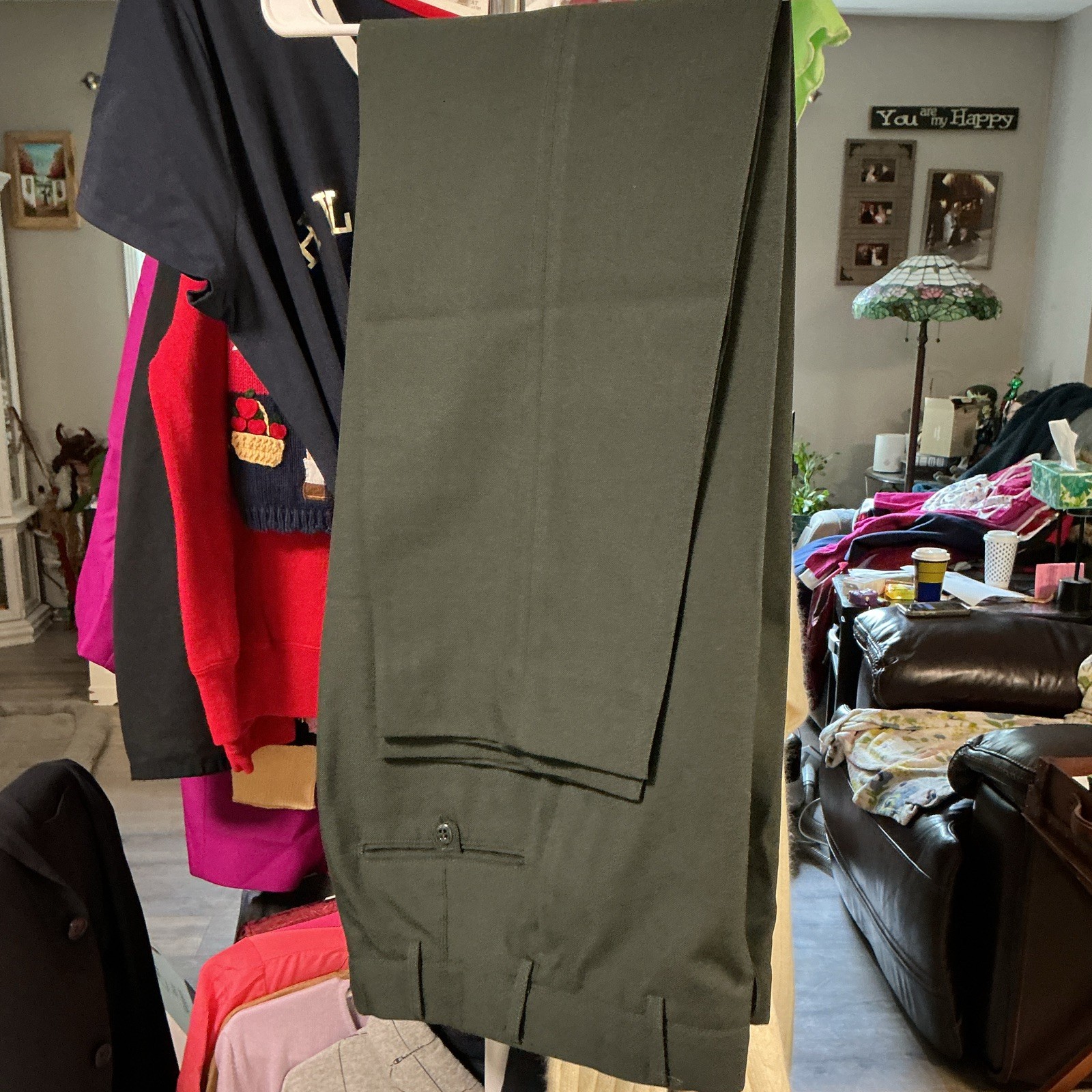 Tennessee Apparel Corp Poly/Wool Serge Army Green Dress Pants 32R Pockets