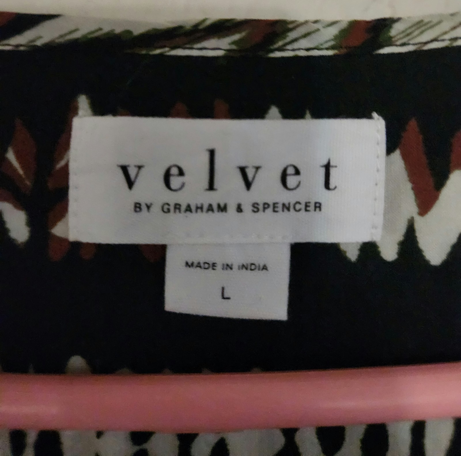 Velvet By Graham Spencer Women’s Size Large Beatrice Ikat Top – Black/Ecru