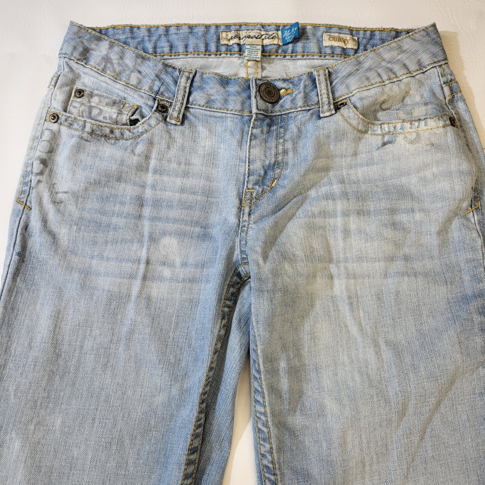 Aeropostale Jeans Hailey Skinny Flare Curvy Size 5/6 Long Art to Wear Y2K READ