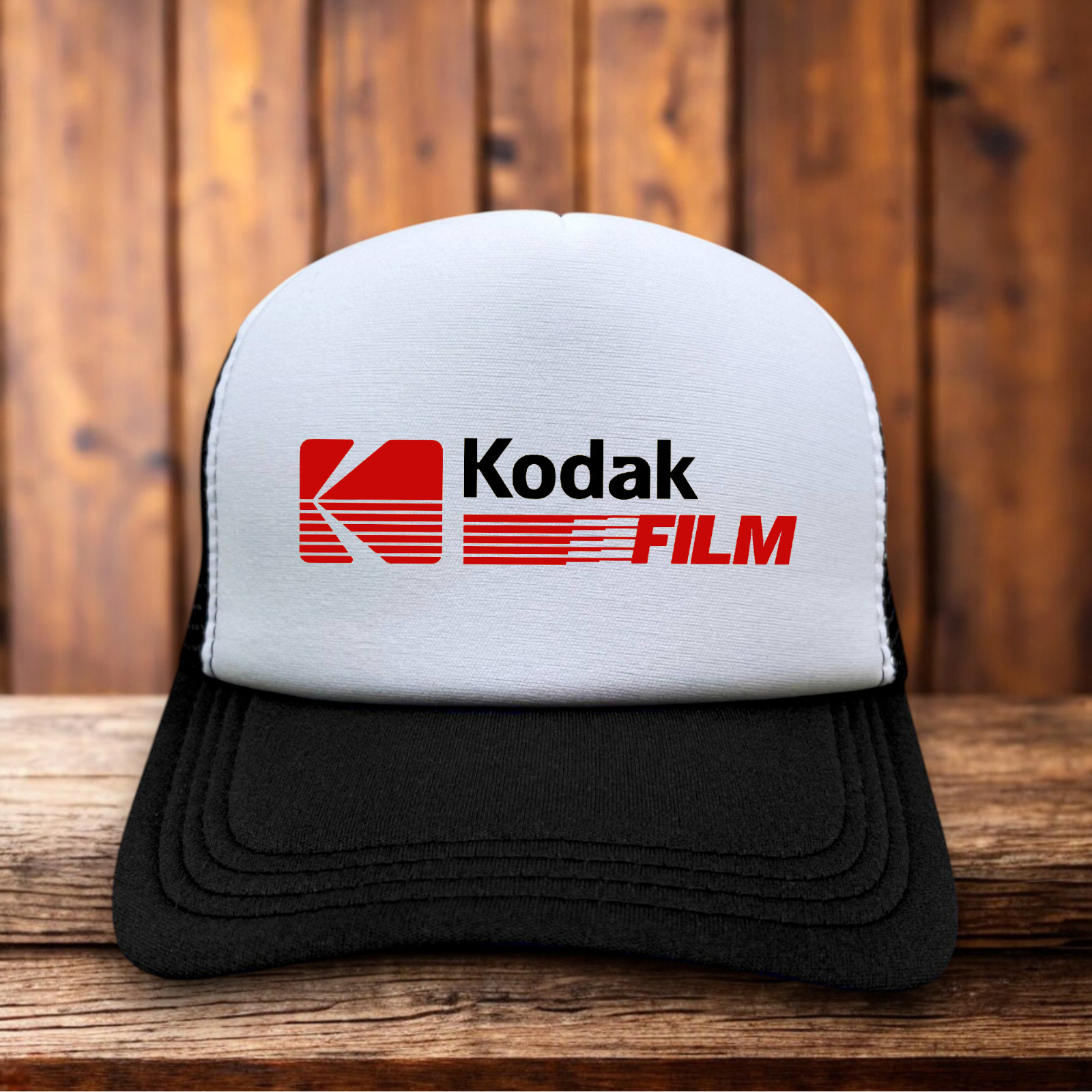 Kodak Film Vintage Logo Mens Trucker Hat Black Retro Camera Cap