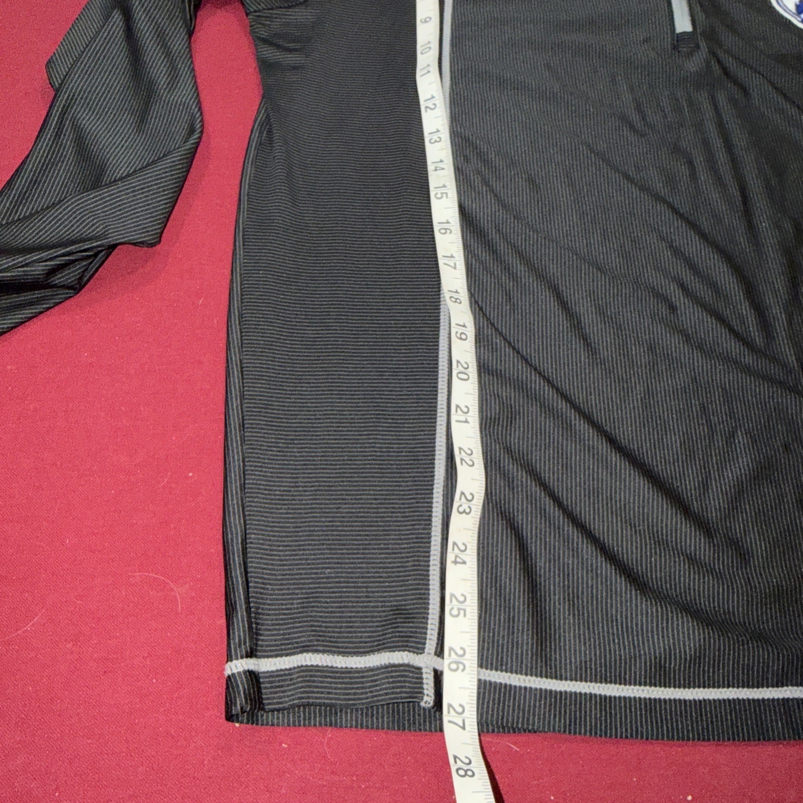MIDWEST UNITED FC black gray Striped Soccer SHIRT Jacket 1/4 Zip Collar Men’s XL