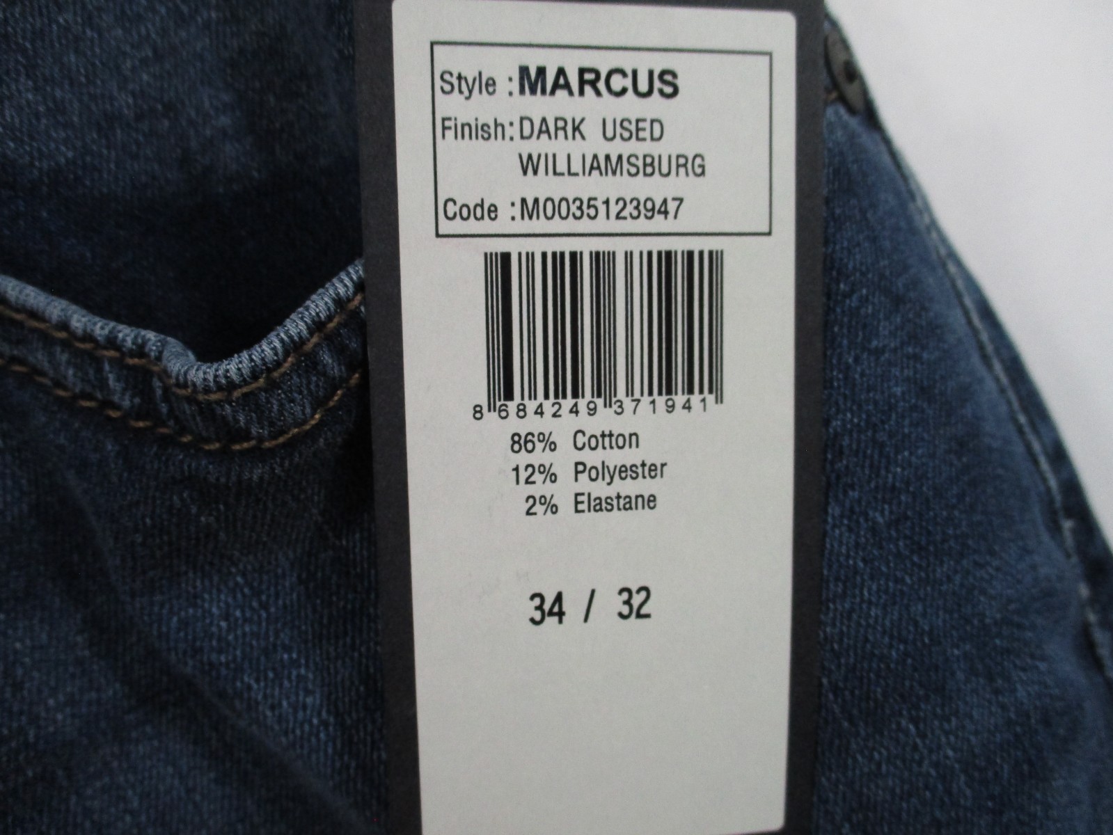 -NWT Mavi Marcus Slim Straight Leg Men’s Jeans Navy Sz 34×32