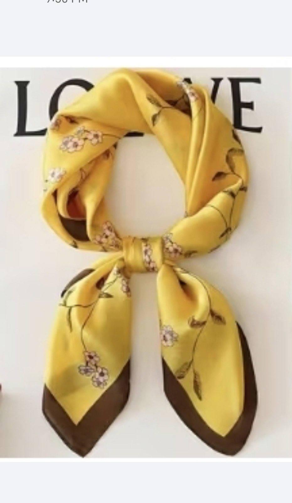 NEW- Scarf For Woman, Size: 27.5×27.5″, Brand new, Yellow, Brown Color