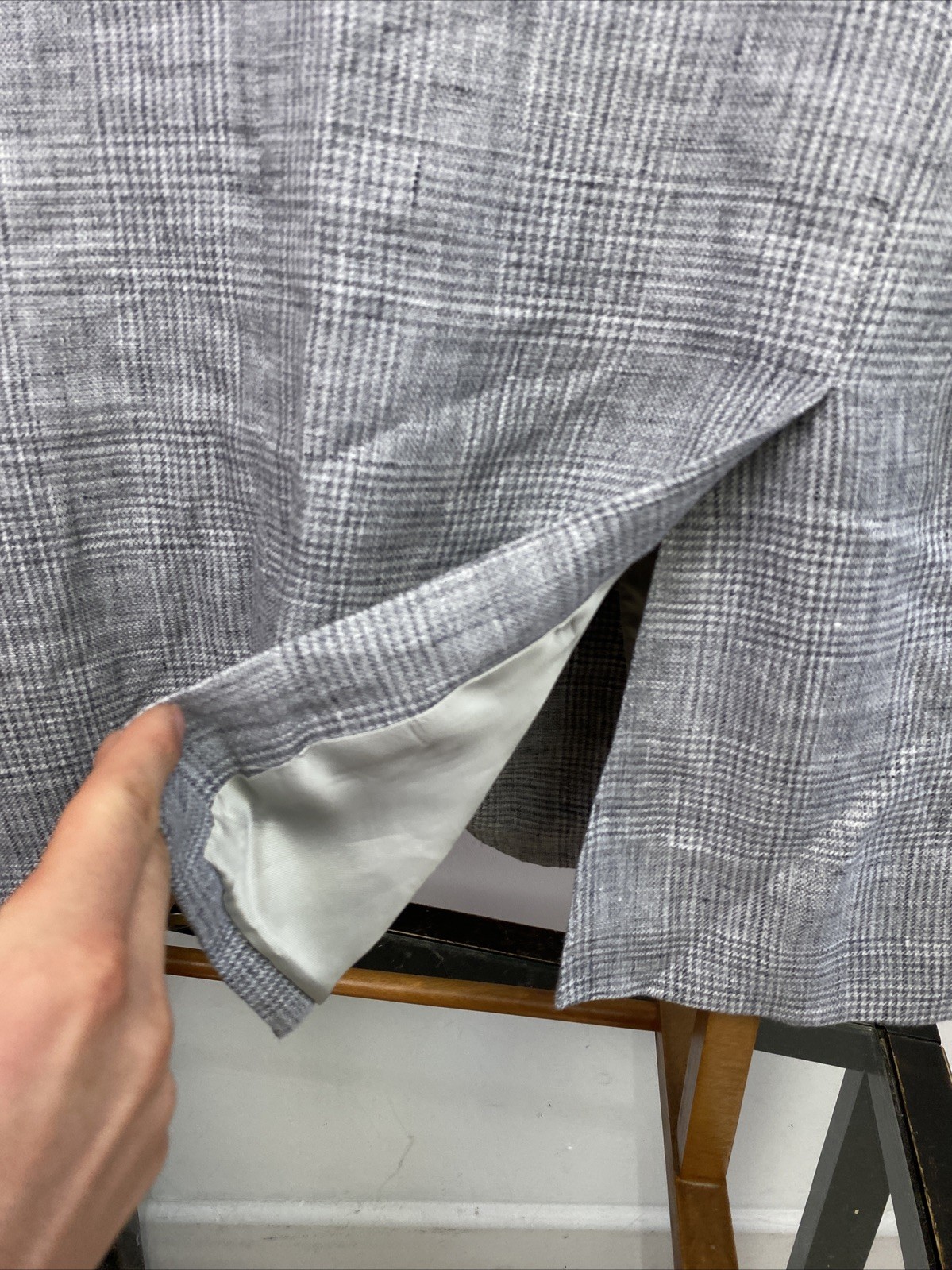 Richard James Savile Row 42R BESPOKE 2023 POW Glen Check Handmade Linen Jacket