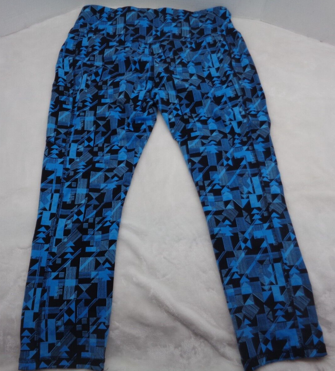 Crane Spandex Pants Women Large Blue / Black Design Active Spandex pants