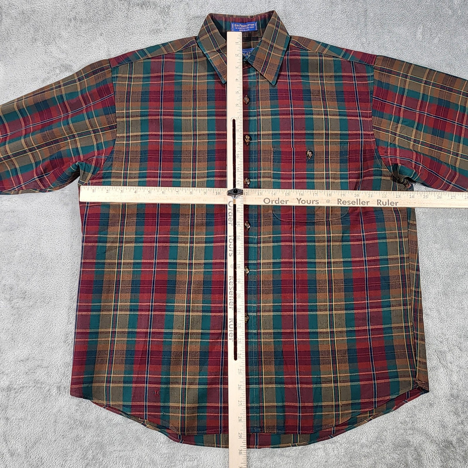 Vintage Pendleton Sir Pendleton Shirt Mens Medium Plaid Wool Made USA 90s