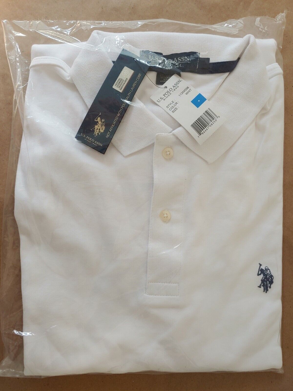 U.S. Polo Assn Interlock Polo Shirt White Men’s Size Medium-XL