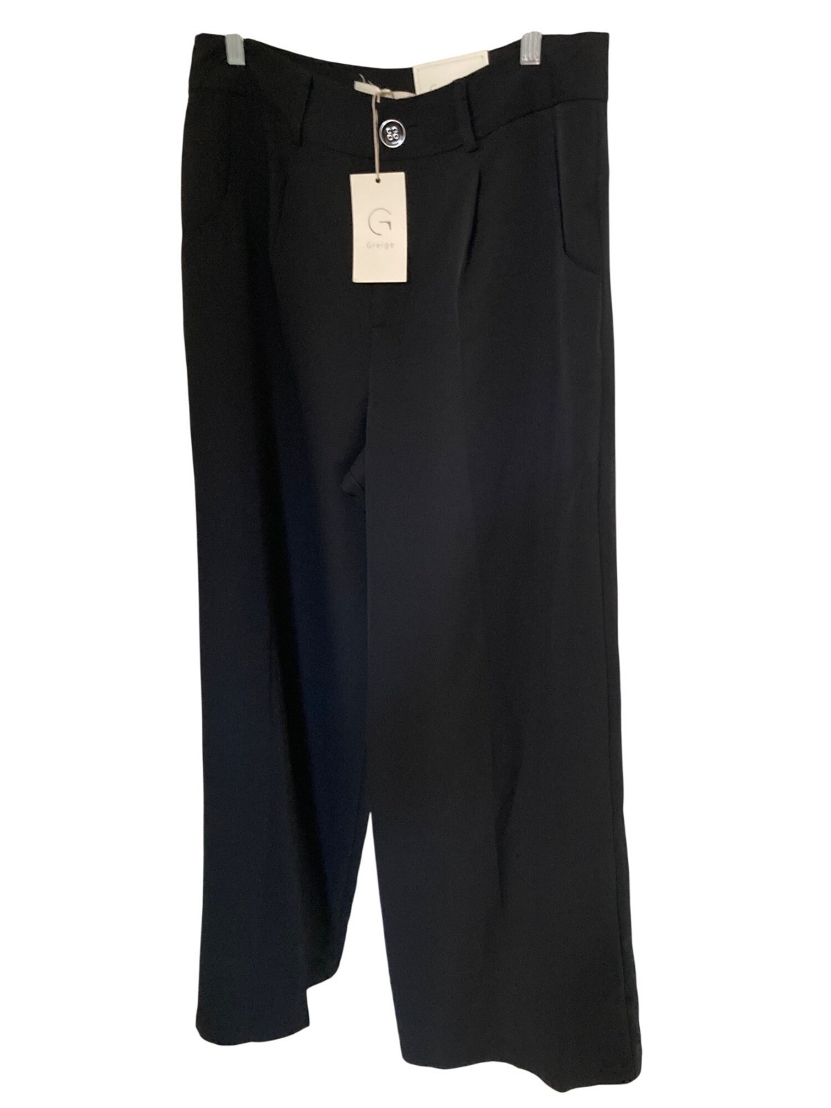 Greige Dress High Waisted Pants Black Wide leg Size 12 NWT