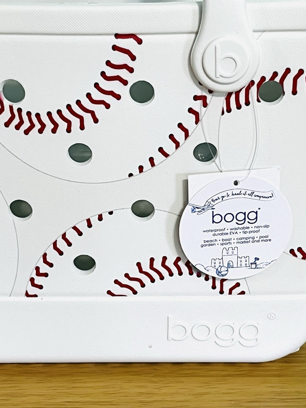 BOGG Baseball Print Tote Bag 11×8.5×4.5” Waterproof NWT