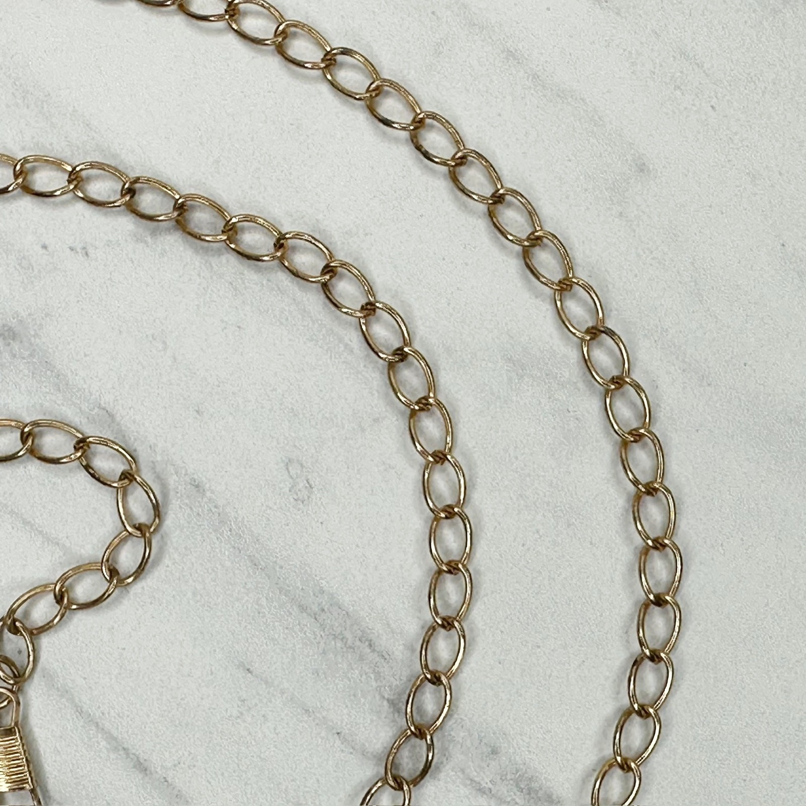 Gold Tone Oval Link Chain Bag Strap Replacement Crossbody Shoulder Handbag 46″