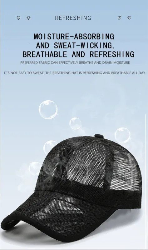 Breathable Mesh Cap Openwork Summer Sun Hat Outdoor Sports Unisex