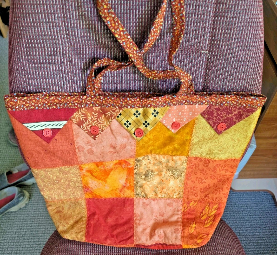 New Homemade Multipurpose Patchwork Tote – Gift Bag ~ Multipattern 14″ X 16″