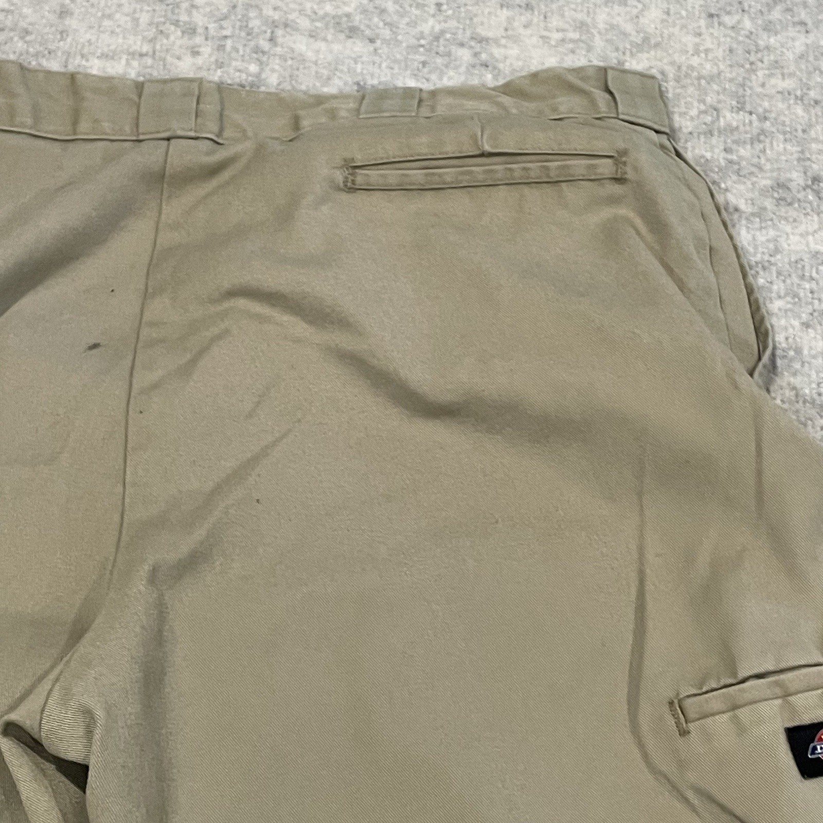 Dickies Men Loose Fit Double Knee Work Pants Khaki 40×32 Distressed Skater 85283