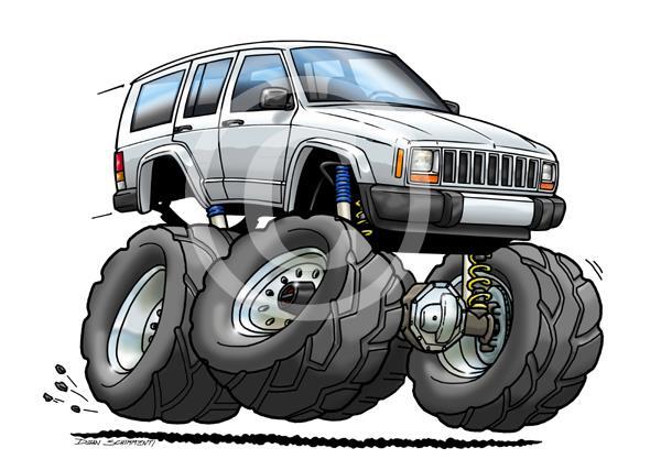 Cherokee XJ 4×4 Replica Off Road Cartoon T-Shirt #0608 jeep automotive art