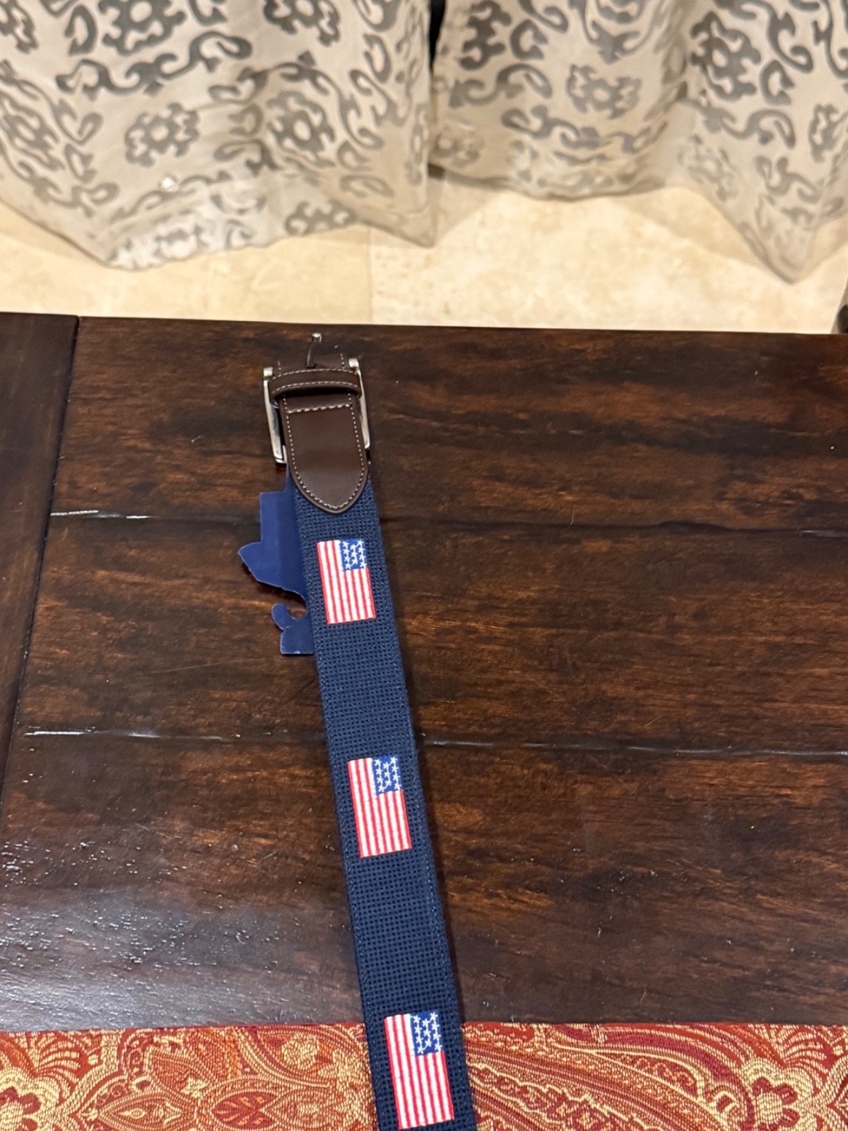 Penguin Men’s Size 40 Navy American Flag Belt MSRP $60