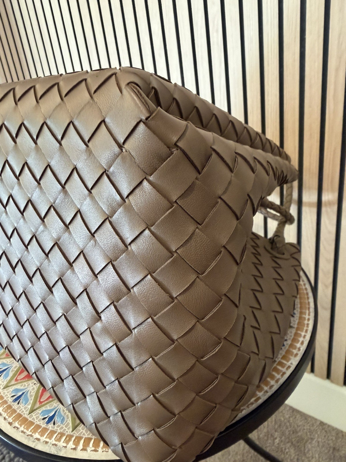 Bottega Veneta Intrecciato Large Parachute Shoulder Bag Pinecone