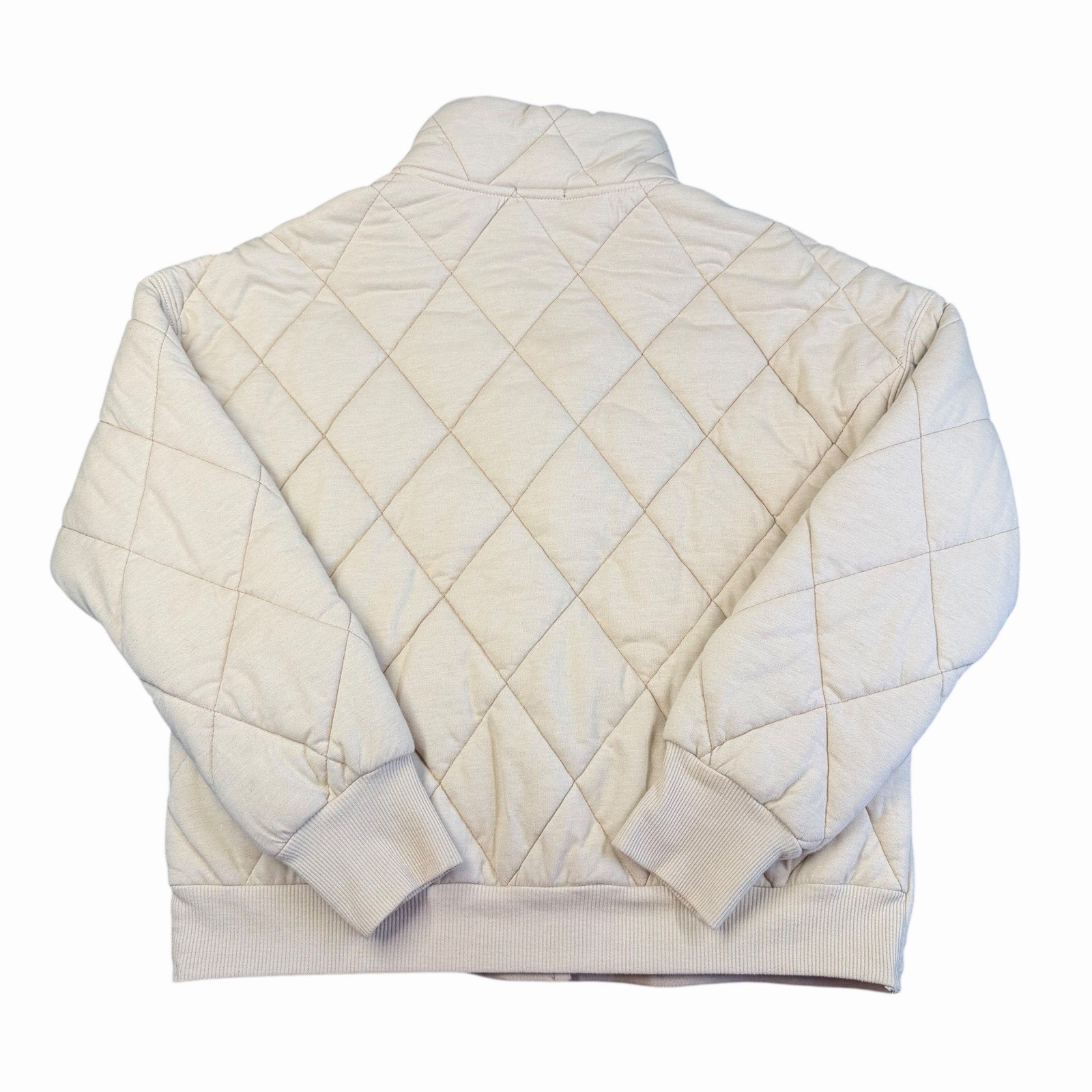 Wild Fable Quilted Button Front Jacket Cream Collared Casual Size S