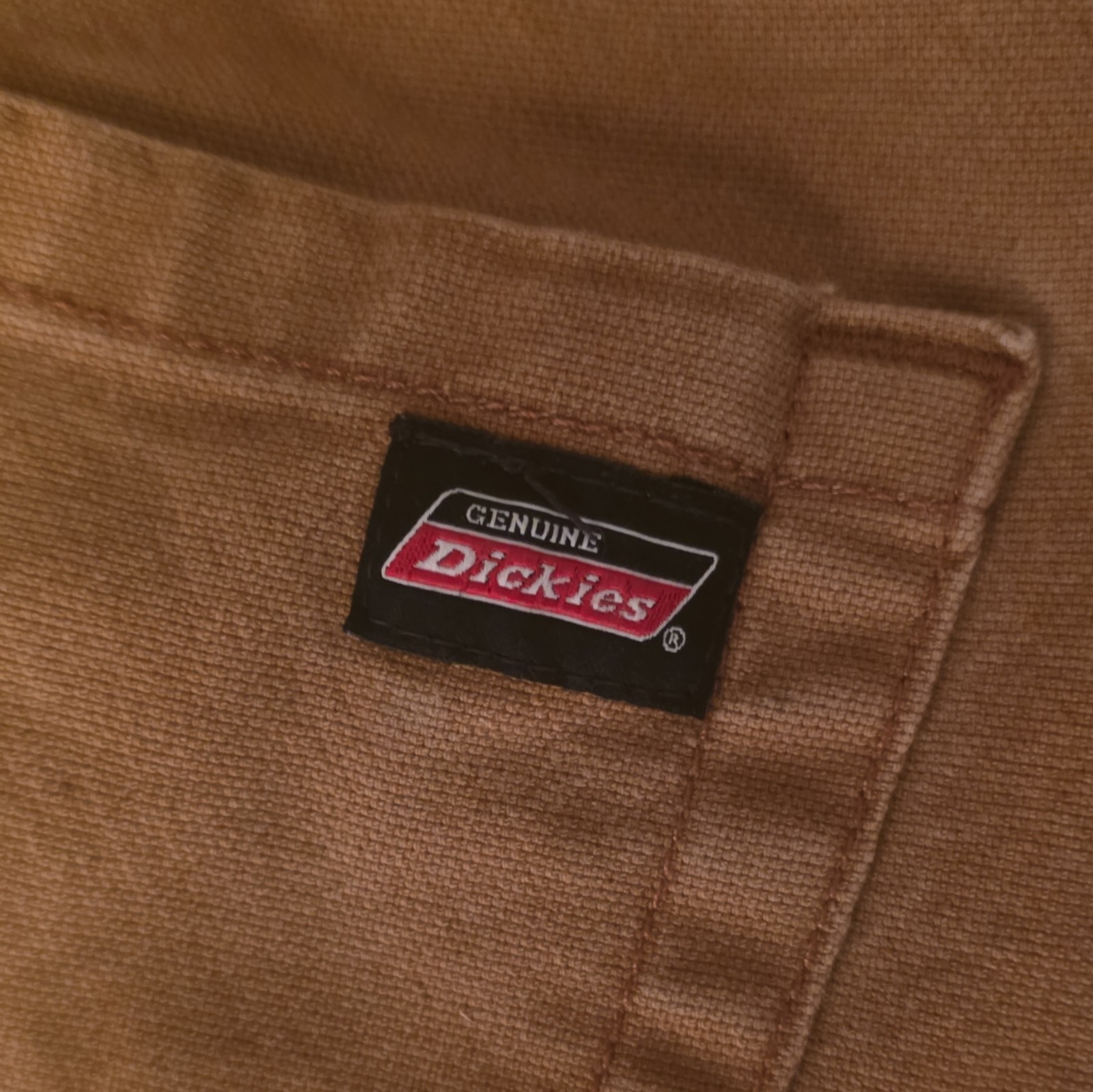 Dickies Men’s Brown Canvas Cargo Shorts Flat Front Zip Closure Pockets Logo