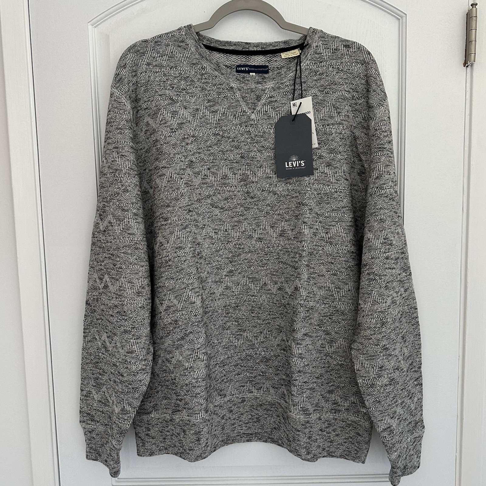 Levi’s Made & Crafted New West Geometric Crewneck Sweater, XL, Brand New