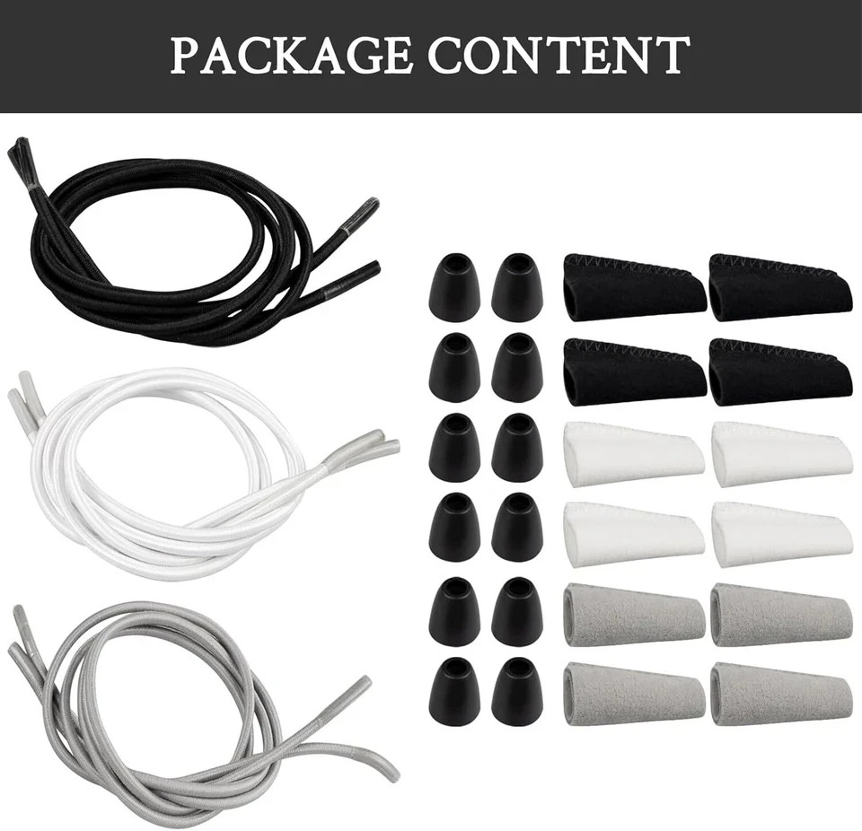 3 Pairs Shoelaces for Hey Dude Elastic No Tie Stretch round Strings Replacement