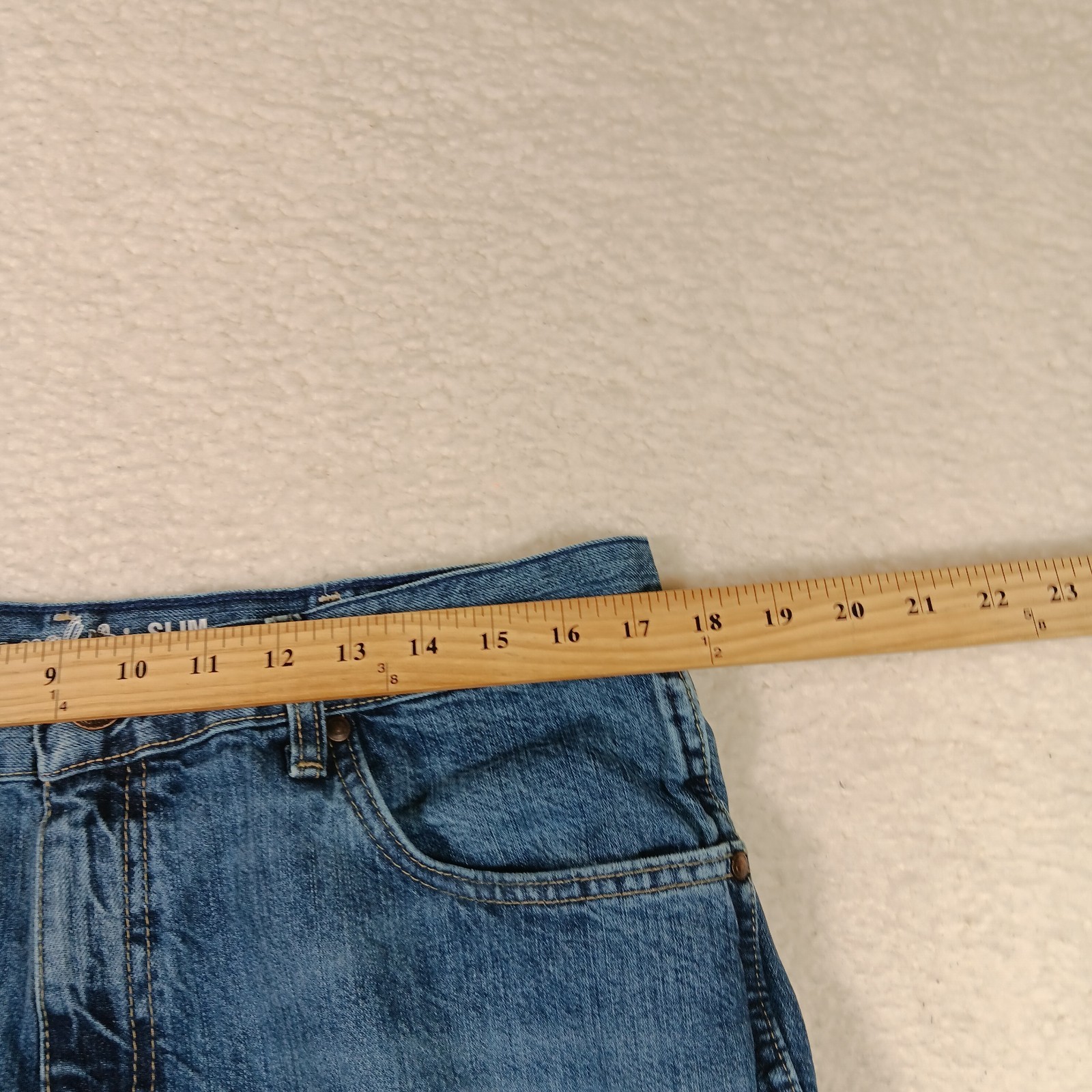 Wrangler Retro Jeans Mens 35×34 Blue Denim Slim Boot Western Cowboy Workwear
