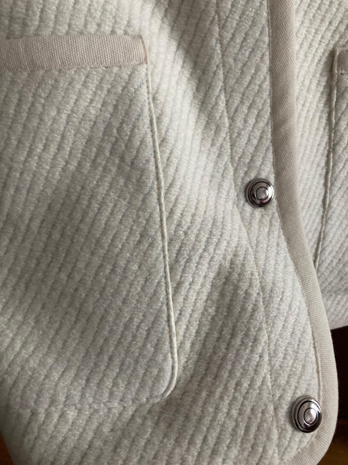 Loro Piana US/M – IT/44 Cream Wool Textured Knit Jacket Italy New