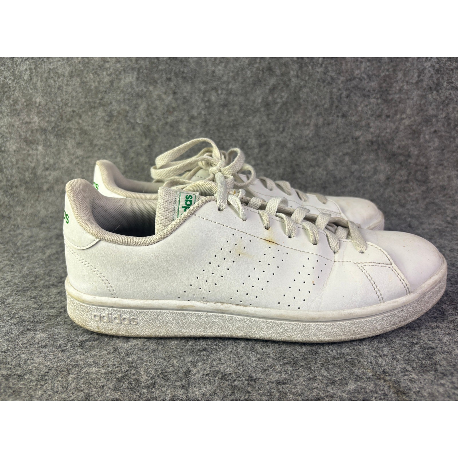 Adidas Advantage Sneakers Mens 9.5 White Green EE7690 Low Top Tennis Shoes