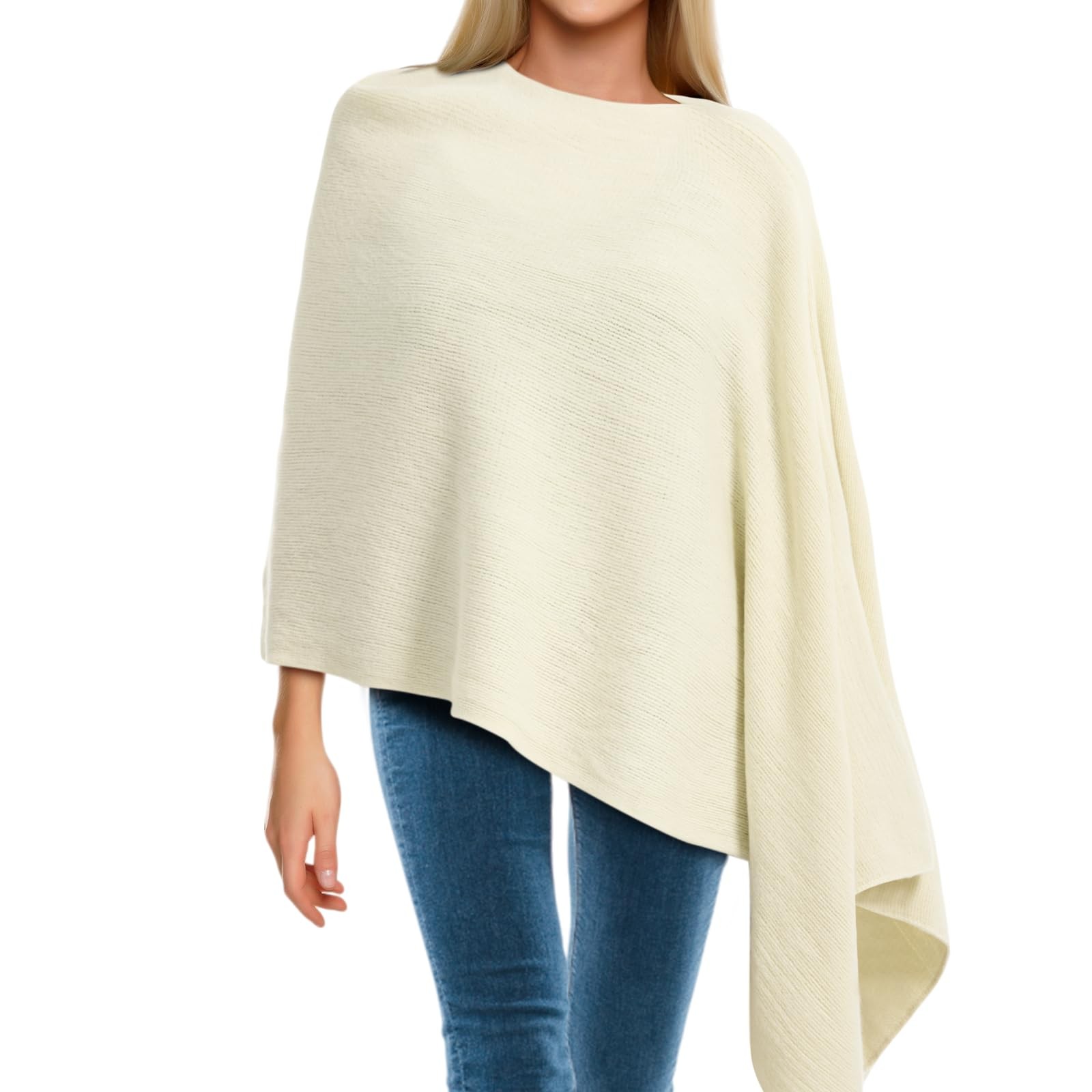 Women Ponchos Sweater Solid Knit Versatile Lightweight Shawl Wrap Scarf Cape …