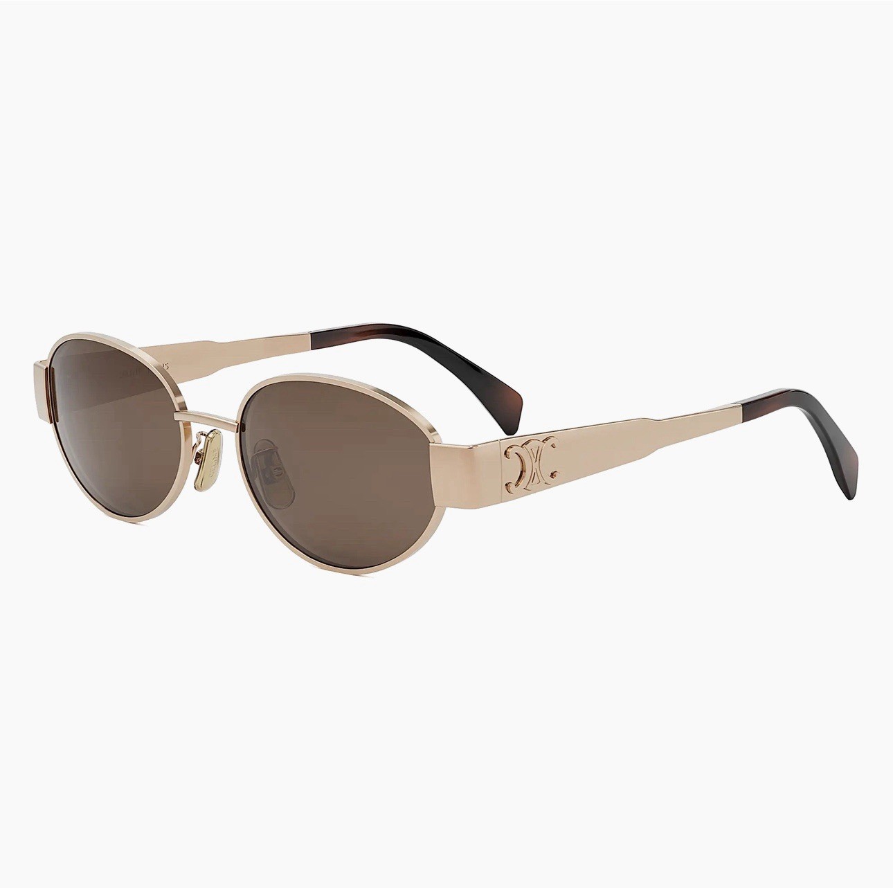 Celine Metal Triomphe 54MM Oval Sunglasses – Brown