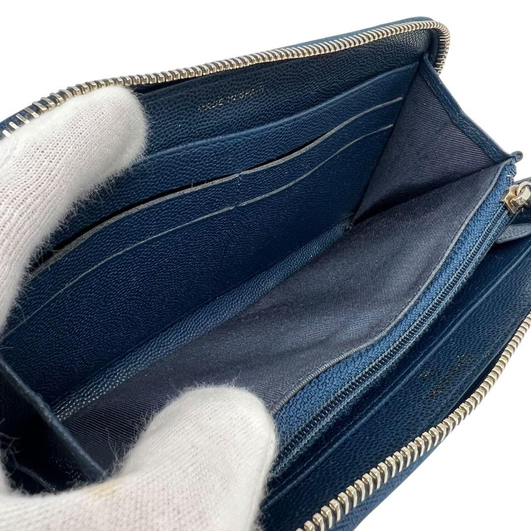 CHANEL Chanel Caviar Skin Matelass Round Zip Long Wallet