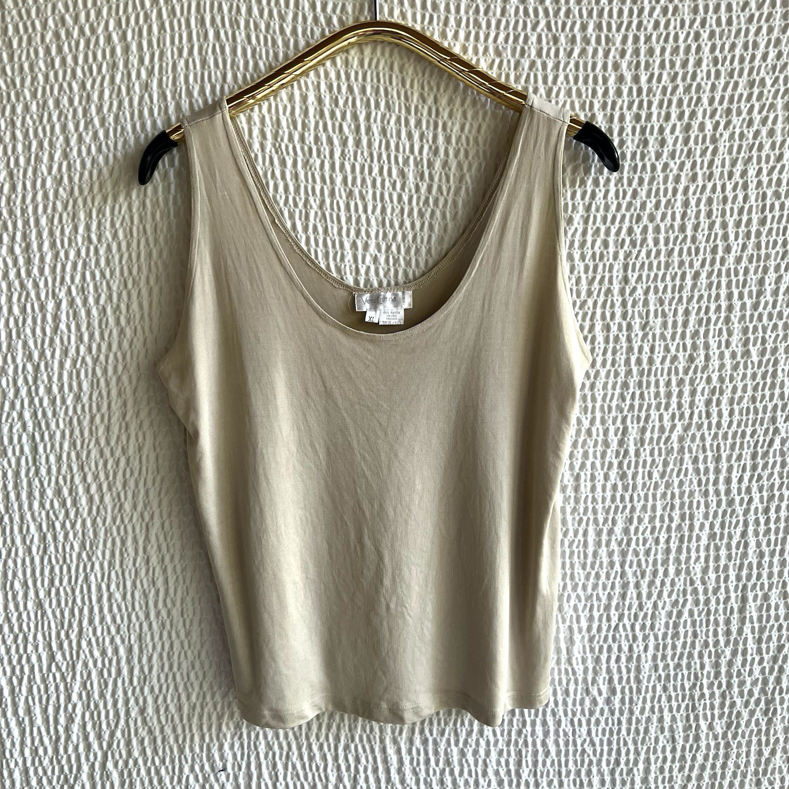 100% Silky Jersey Shell Tank Top XL Khaki Vera Crvtina for Shekou