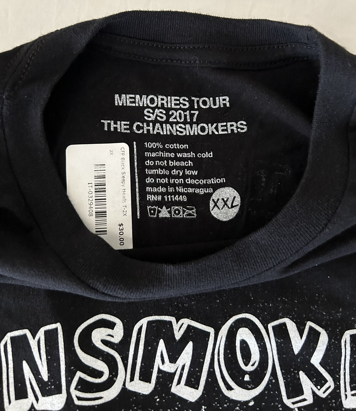 THE CHAINSMOKERS Memories… Do Not Open 2017 Tour T-Shirt 2XL Electronic Pop