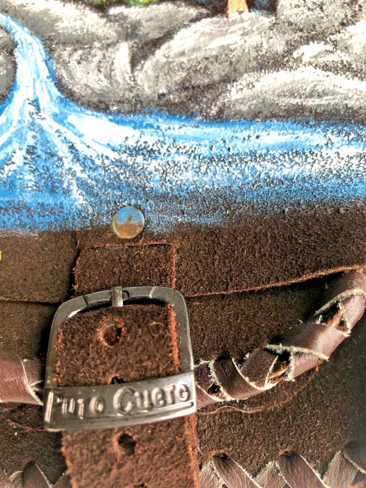 Bag Hand Made Ethnic Indio Hippie Suede Brown Ecuador