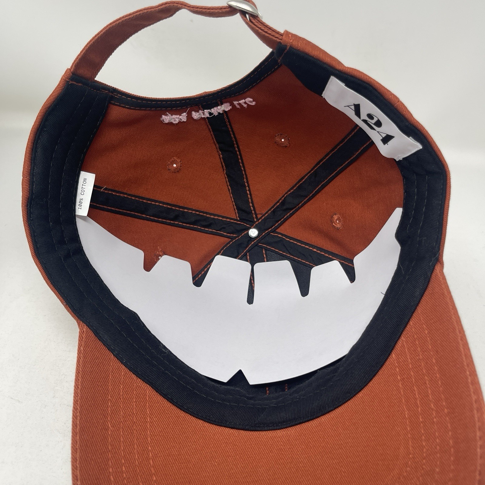 A24 Films LLC Spring Logo Hat Adjustable Red Rust Pink Embroidery BRAND NEW