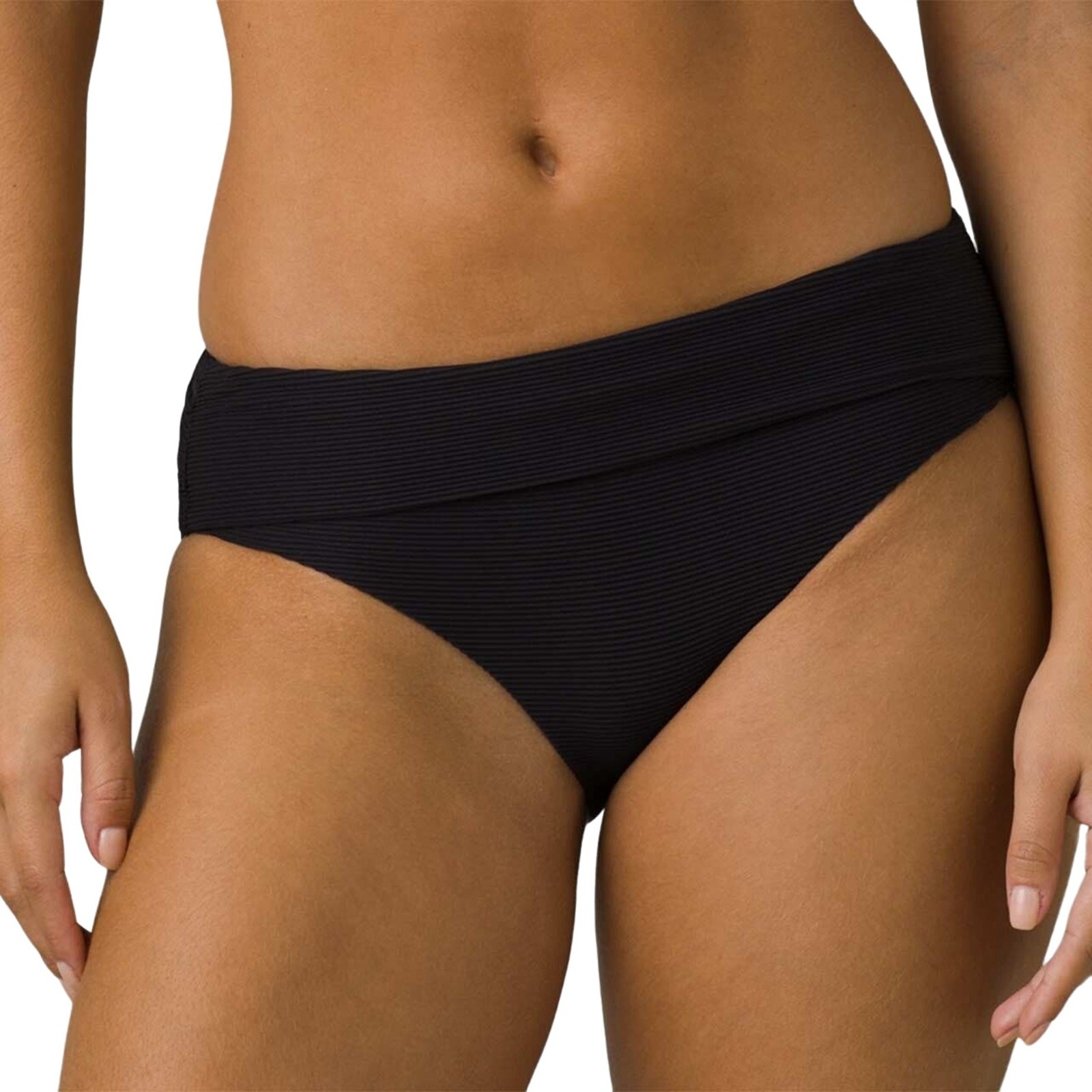 PrAna Size Small Black Marta Ottoman Banded Ribbed Swimsuit Bikini Bottom P1-9