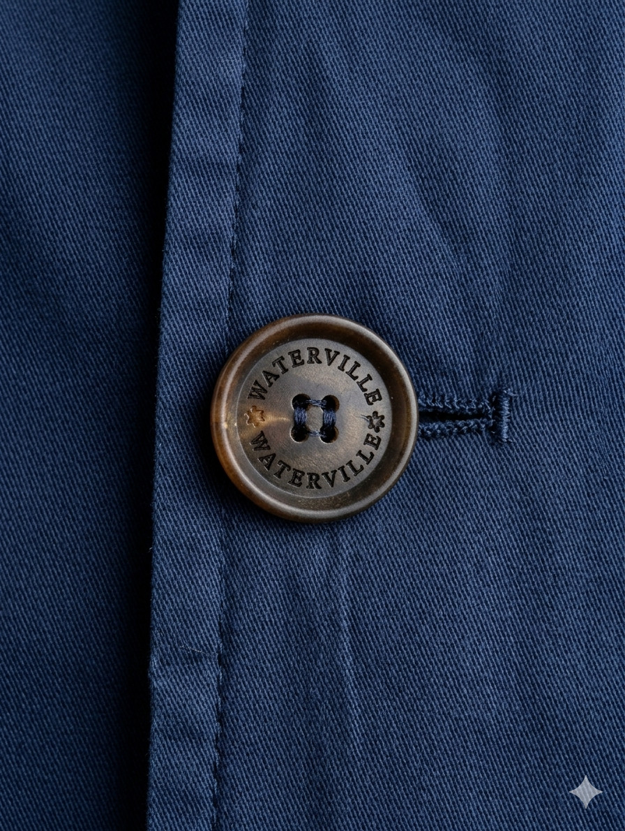 Waterville Butler Blue Safari Jacket Full Button Cotton Regular Fit S (EU 48)