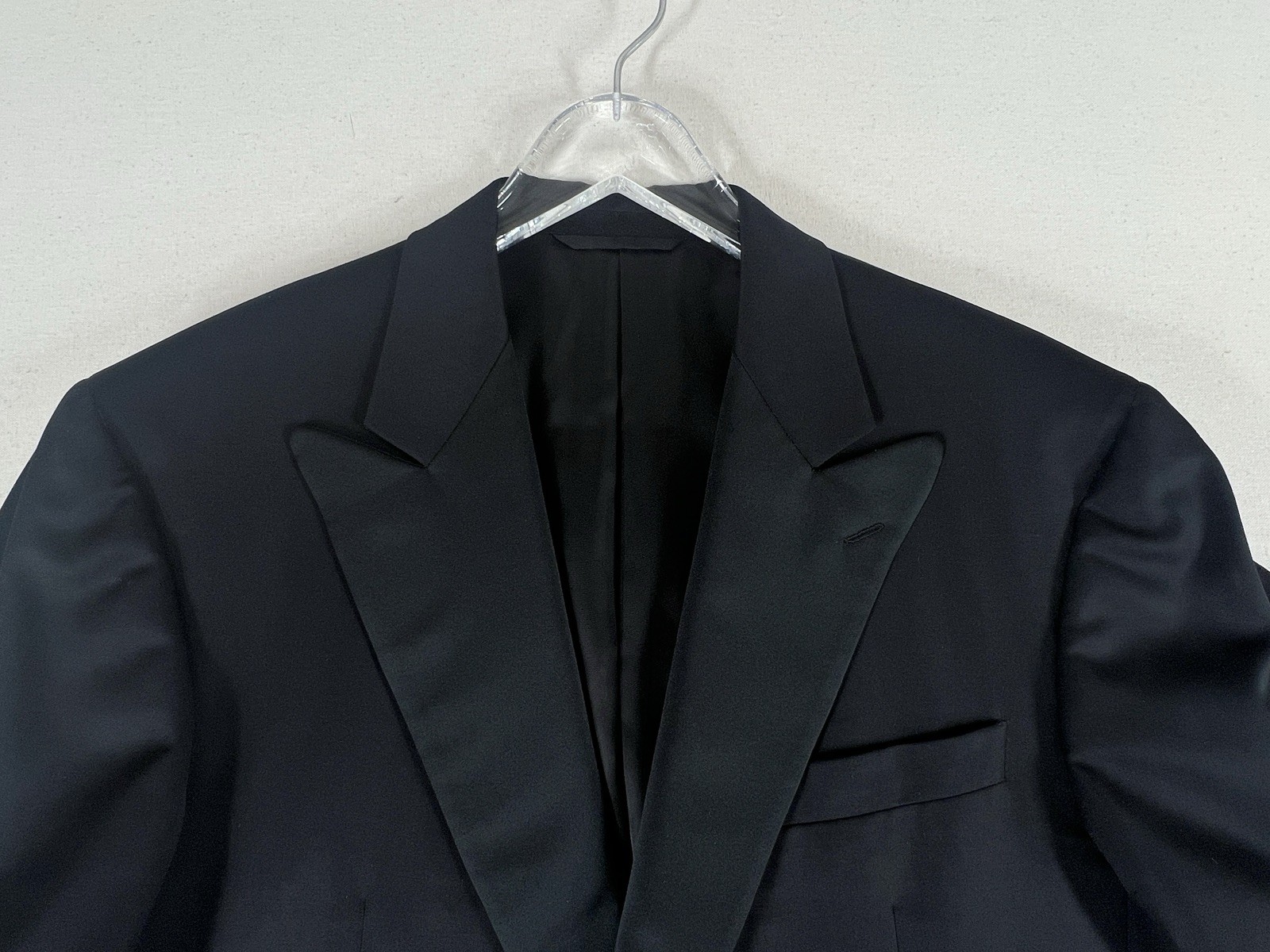 Hickey Freeman Tuxedo Jacket for Carroll & Co Mens 42R Wool Black Peak Lapel USA
