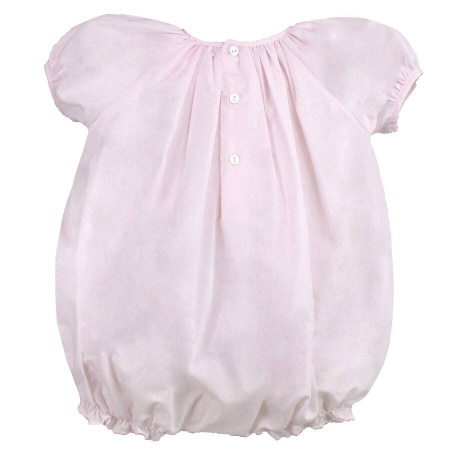 Petit Ami Pink Smocked Bubble with Hat Preemie