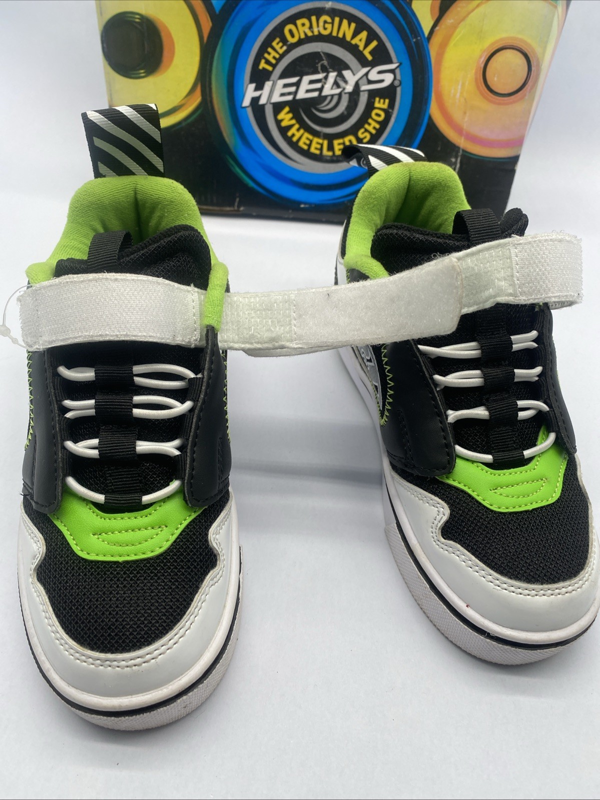 Heelys Kids’ Rocket x2 Shoes Black/White/Charcoal/Neon Green – HE100848K-BKWCNG,