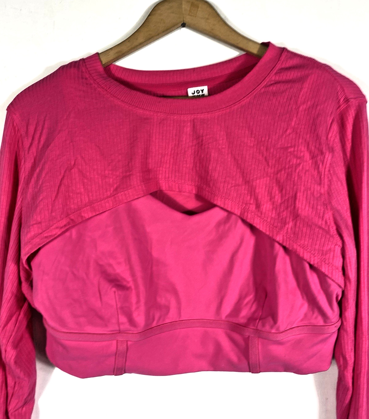 Joy Lab Activewear Set Size L XL Pink Crop Bolero Sports Bra Leggings Flare NEW